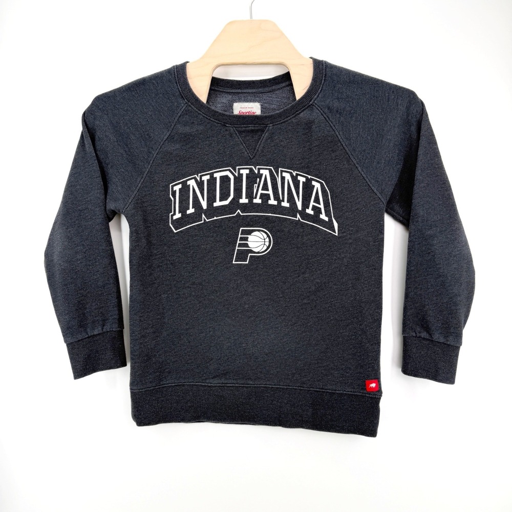 Sportiqe Indiana Pacers Sweatshirt Size M Fleece Charcoal Gray NBA Gameday Style